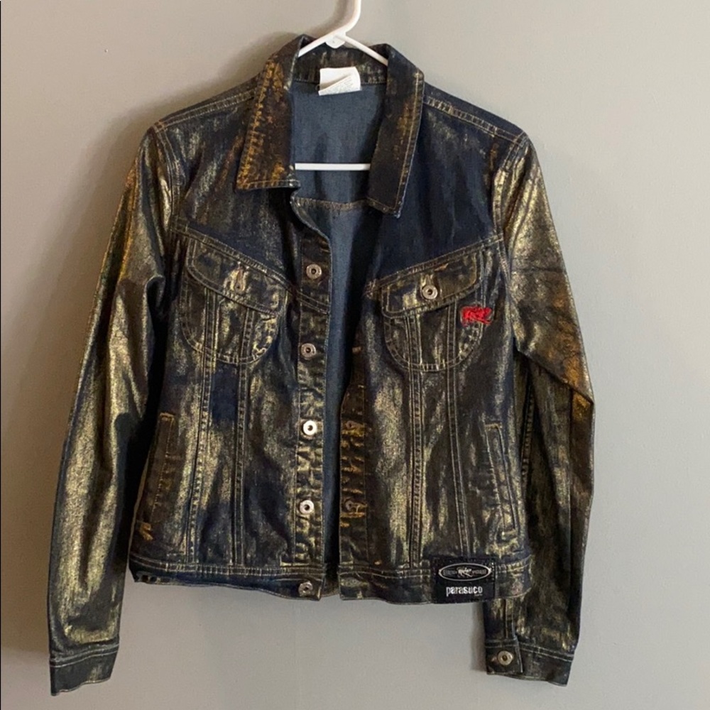 Parasuco Jeans Denim Jacket Gold Color Size L
